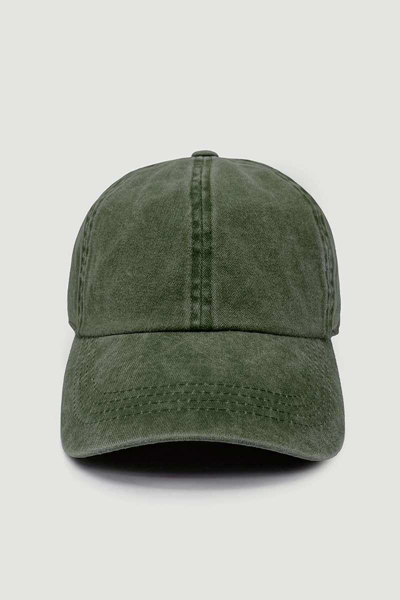 GWCAP18670 - Stone Washed Twill 6 Panel Baseball Cap