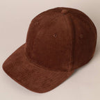 Plain Cotton Corduroy Adjustable Structured Baseball Cap