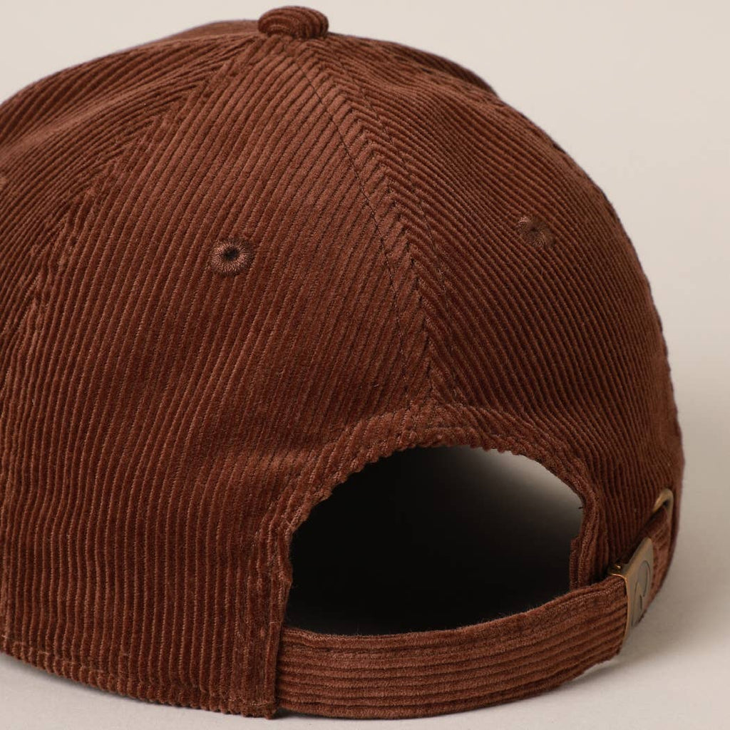 Plain Cotton Corduroy Adjustable Structured Baseball Cap