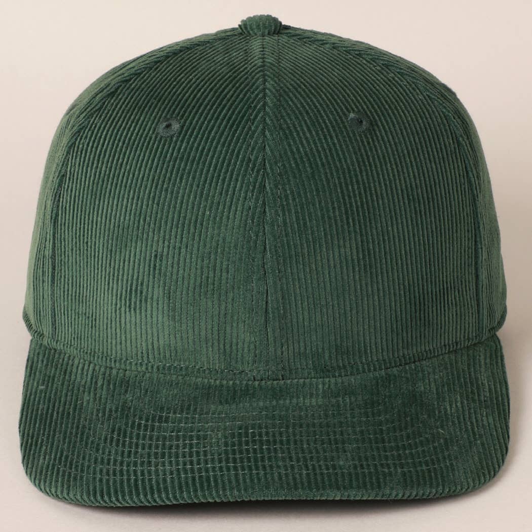 Plain Cotton Corduroy Adjustable Structured Baseball Cap
