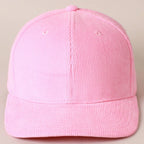 Plain Cotton Corduroy Adjustable Structured Baseball Cap