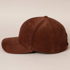 Plain Cotton Corduroy Adjustable Structured Baseball Cap