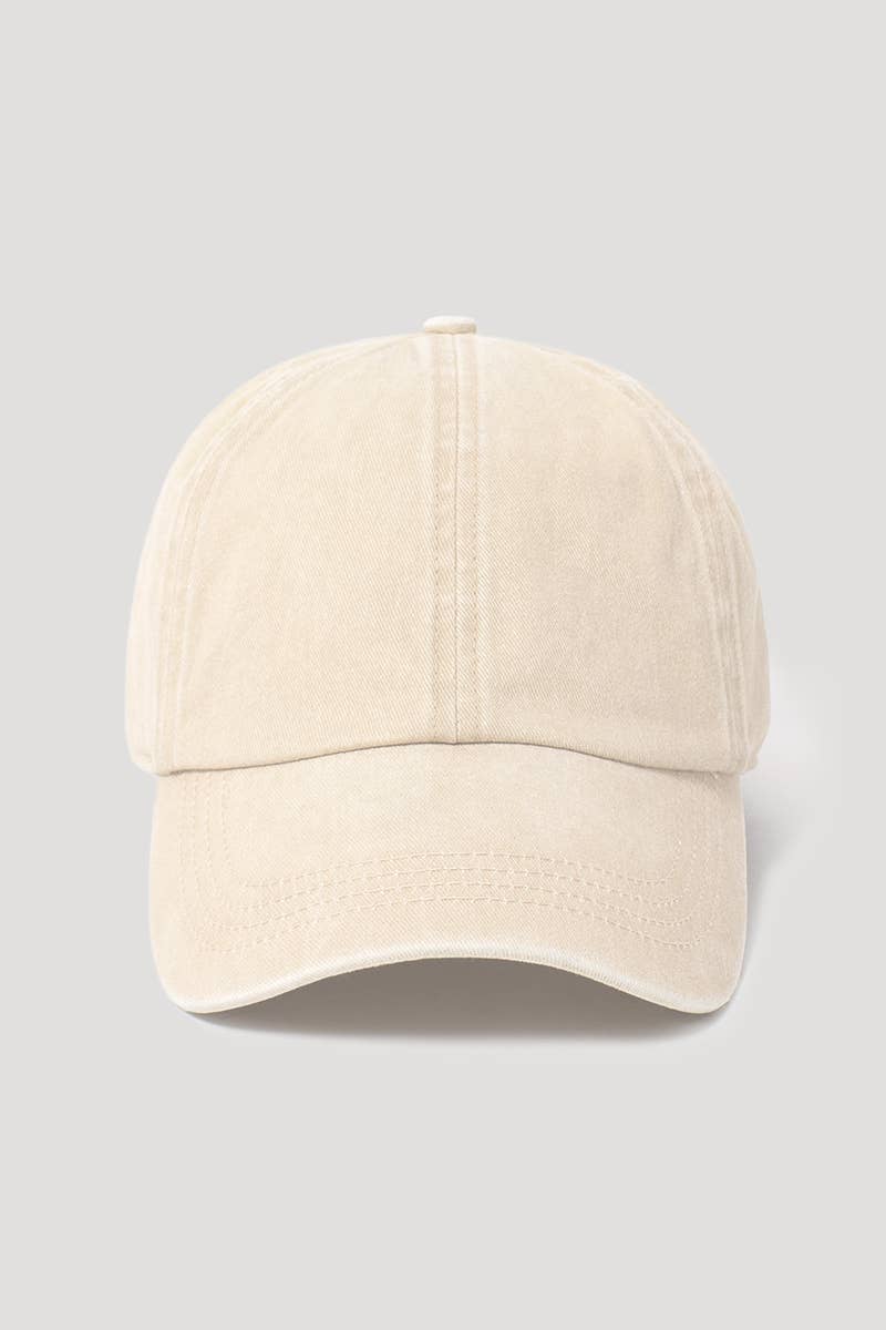 GWCAP18670 - Stone Washed Twill 6 Panel Baseball Cap