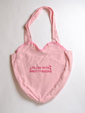 Filled with Smutty Books Heart Tote - Pink