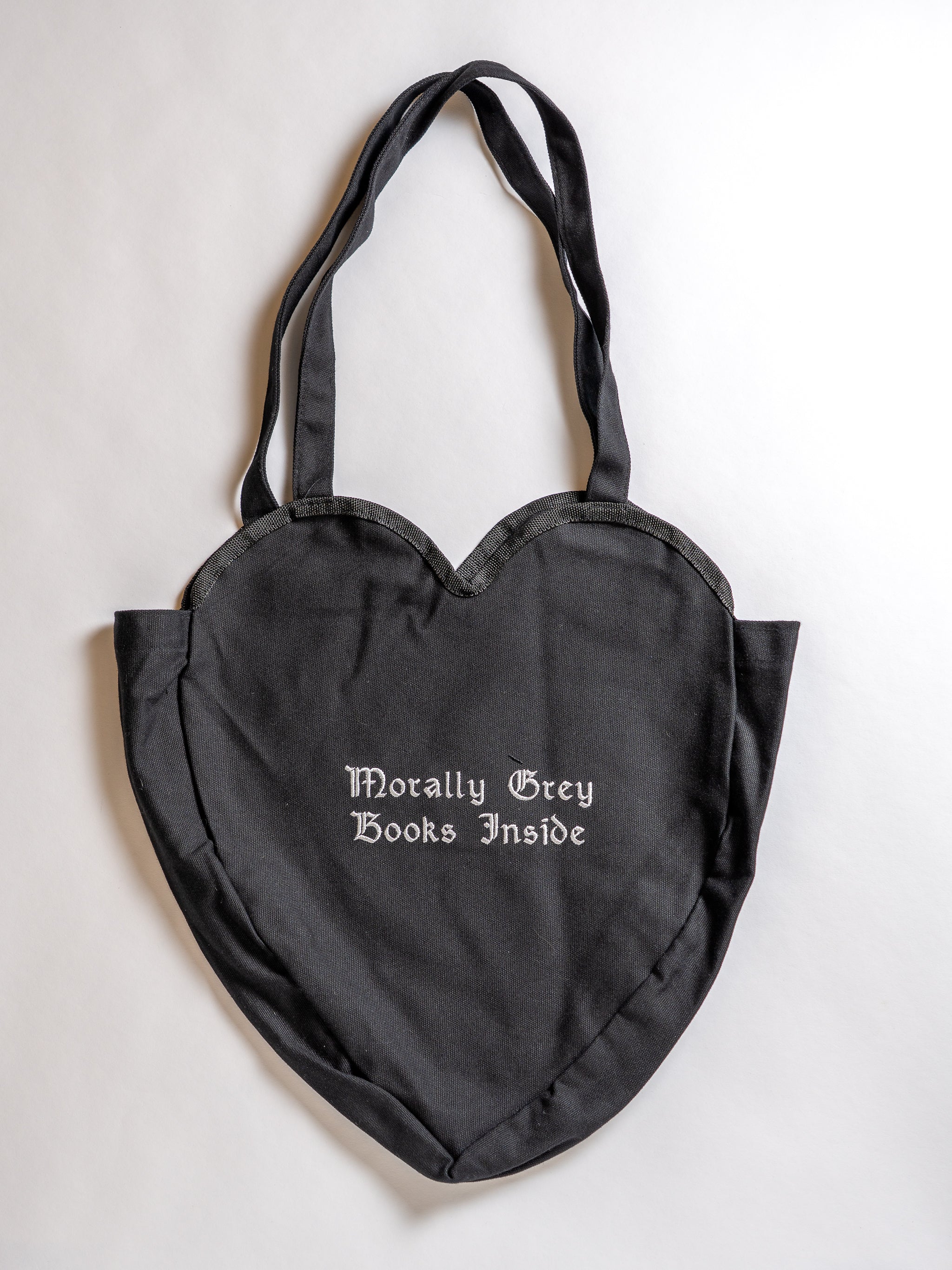 Morally Grey Books Inside Heart Tote