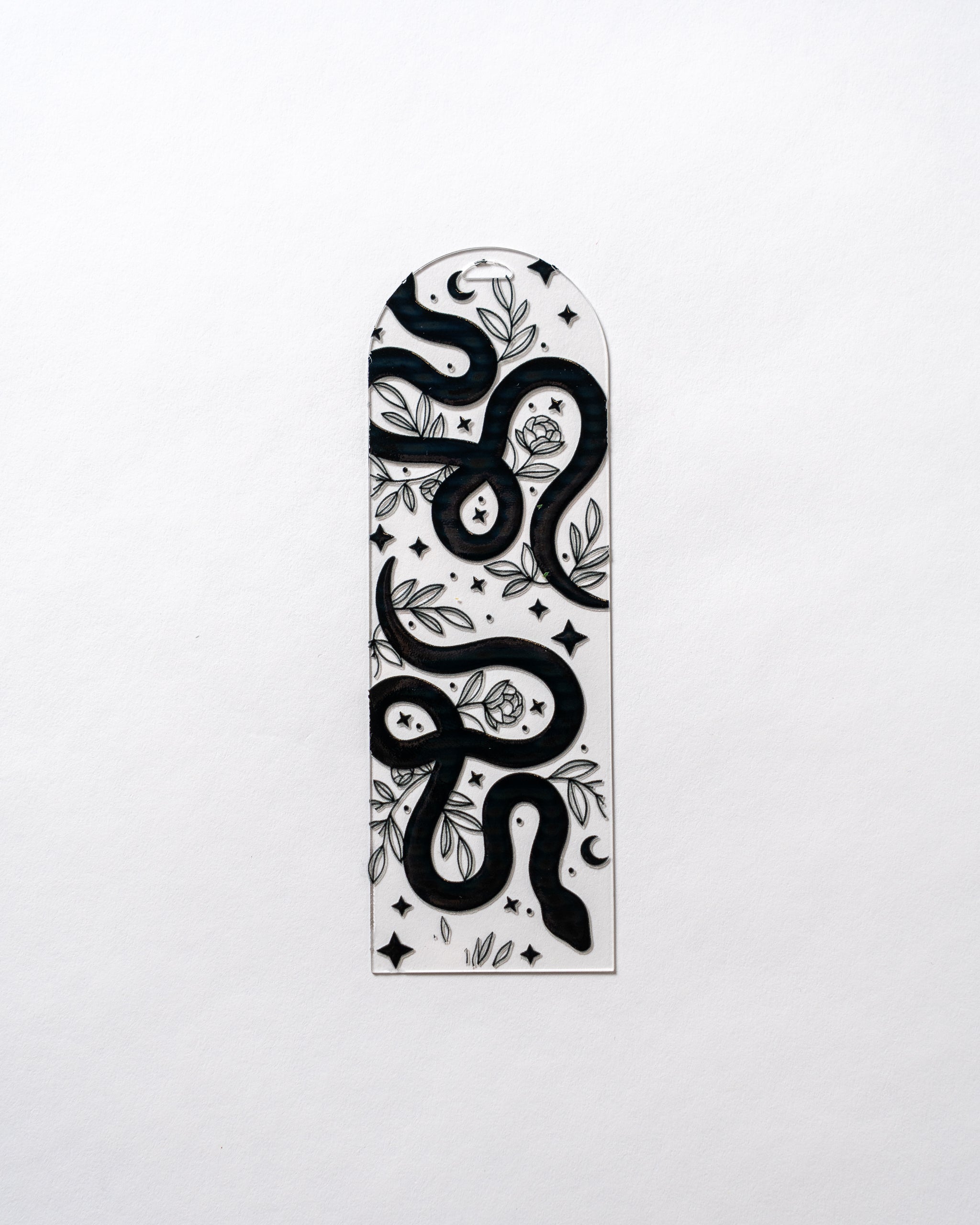Black Botanical Snakes Bookmark