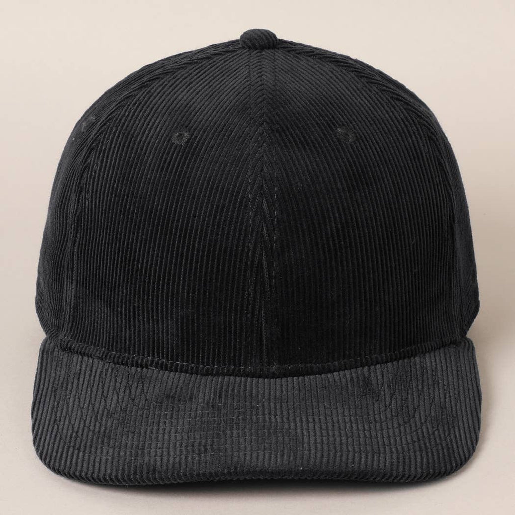 Plain Cotton Corduroy Adjustable Structured Baseball Cap