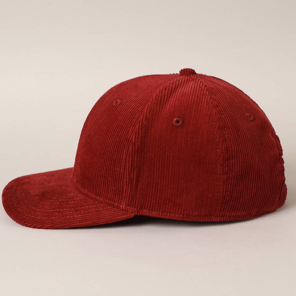 Plain Cotton Corduroy Adjustable Structured Baseball Cap