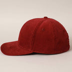 Plain Cotton Corduroy Adjustable Structured Baseball Cap