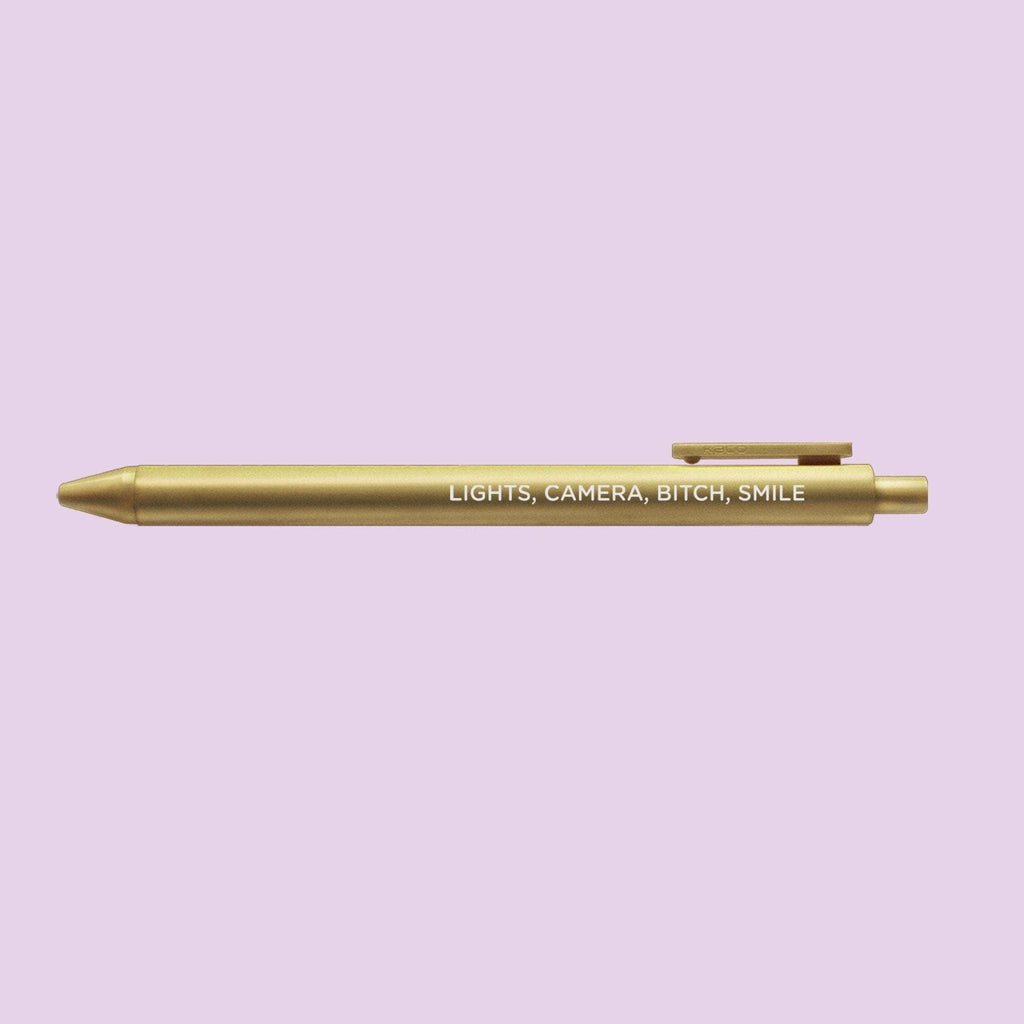Lights Camera Bitch Smile jotter gel pen