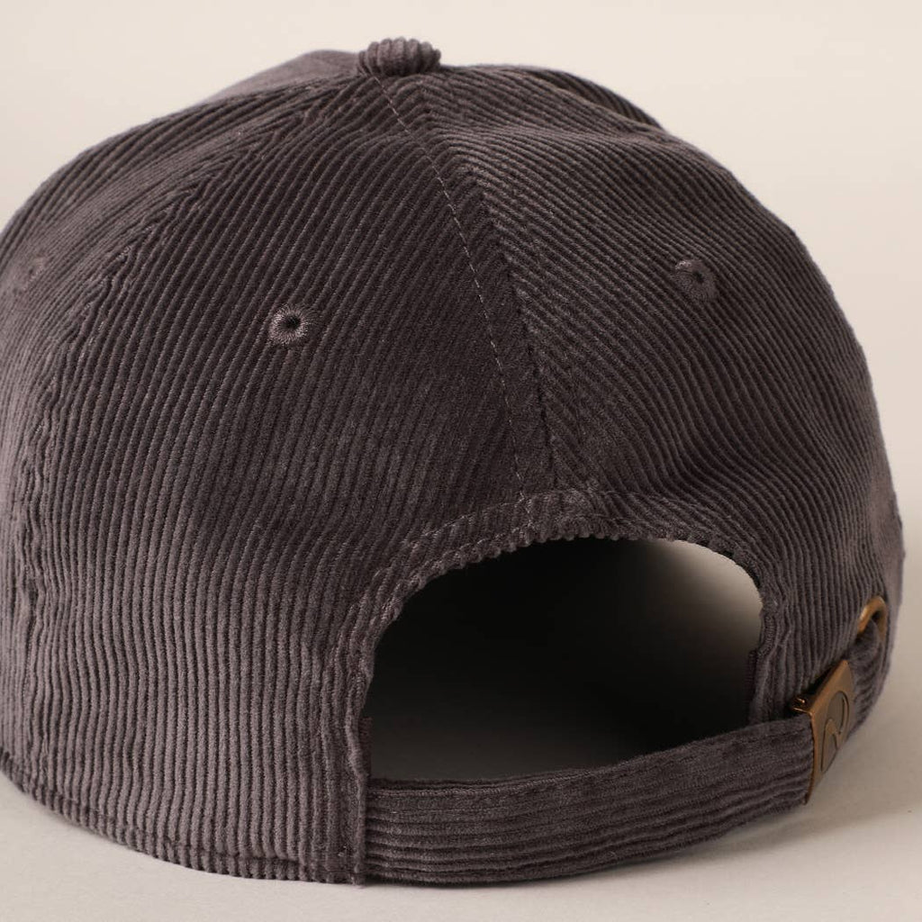Plain Cotton Corduroy Adjustable Structured Baseball Cap
